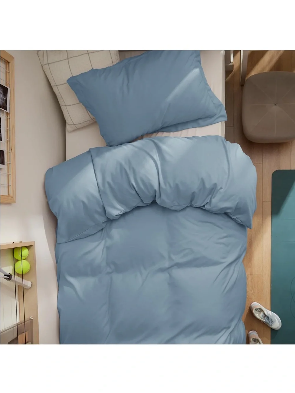 NEW Bedsure Twin/Twin XL Duvet Cover, Double Brushed Bedding Set, Mineral Blue